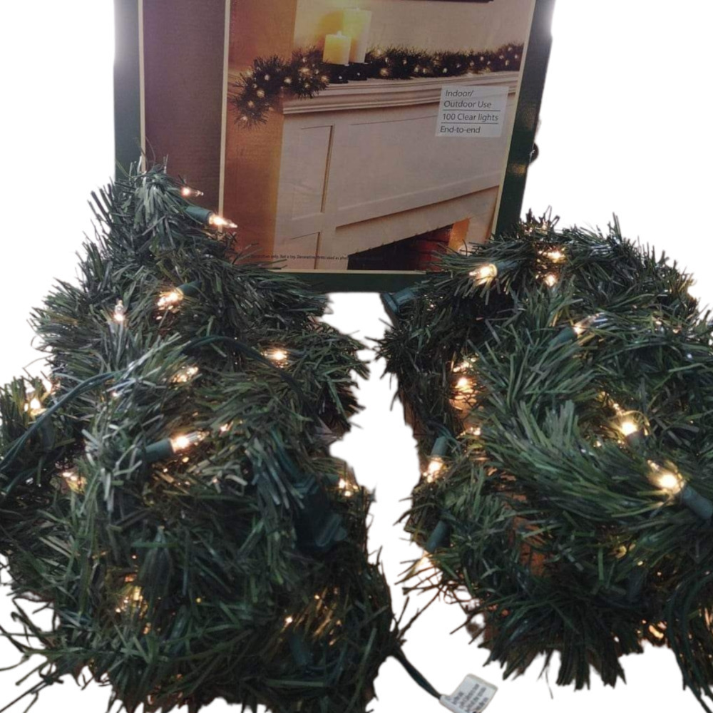 vintage Christmas pine Garland with lights. 18 ft. (F) - Picture 2 of 6